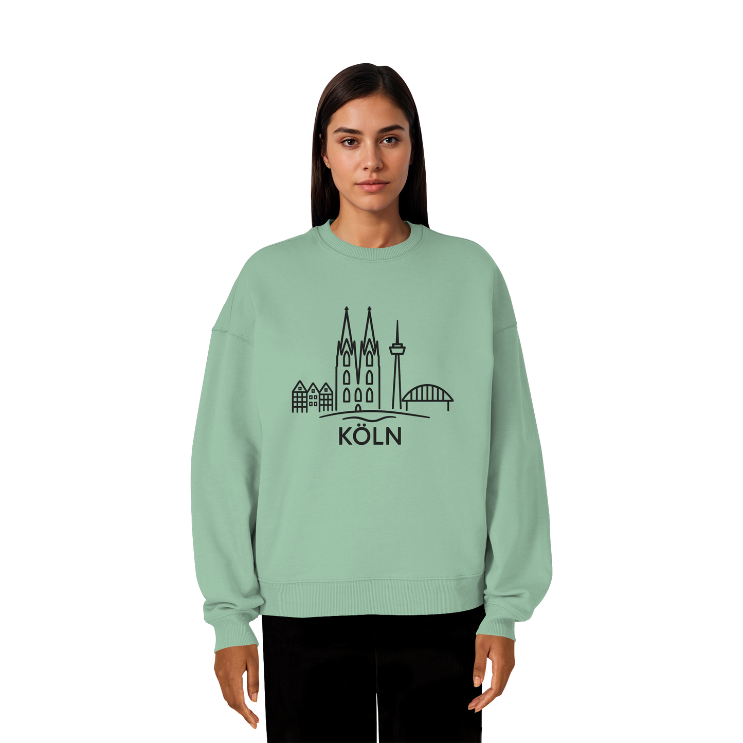 Köln KSkyline (großer Druck auf der Brust) - Organic Oversize Sweatshirt
