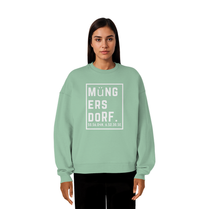 Müngersdorf Koordinaten (großer Druck auf der Brust) - Organic Oversize Sweatshirt