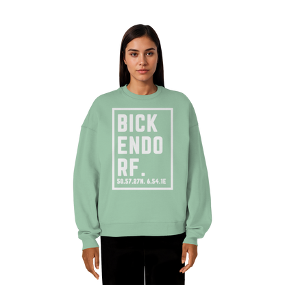 Bickendorf Koordinaten (großer Druck auf der Brust) - Organic Oversize Sweatshirt