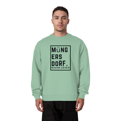 Müngersdorf Koordinaten (großer Druck auf der Brust) - Organic Oversize Sweatshirt