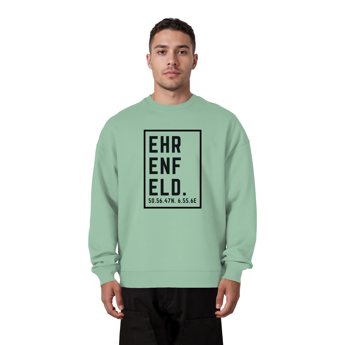 Ehrenfeld Koordinaten (großer Druck auf der Brust) - Organic Oversize Sweatshirt