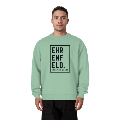 Ehrenfeld Koordinaten (großer Druck auf der Brust) - Organic Oversize Sweatshirt