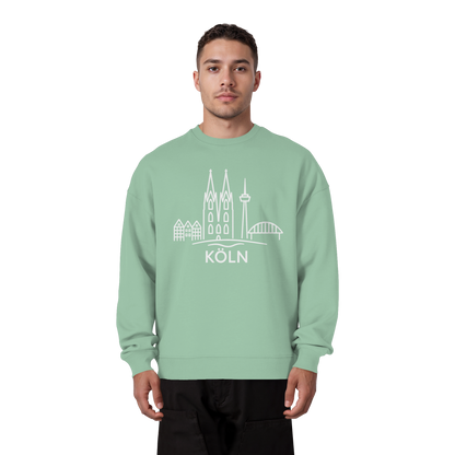 Köln Skyline (großer Druck auf der Brust) - Organic Oversize Sweatshirt