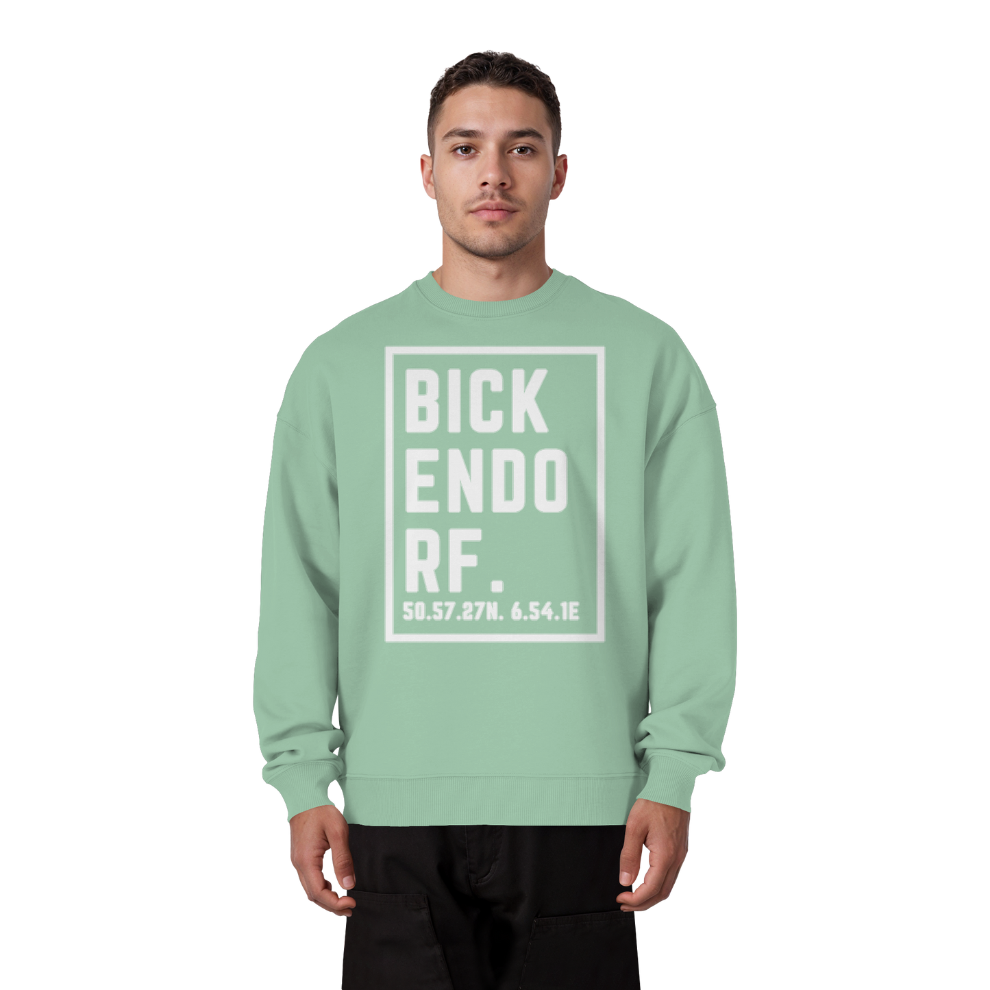 Bickendorf Koordinaten (großer Druck auf der Brust) - Organic Oversize Sweatshirt