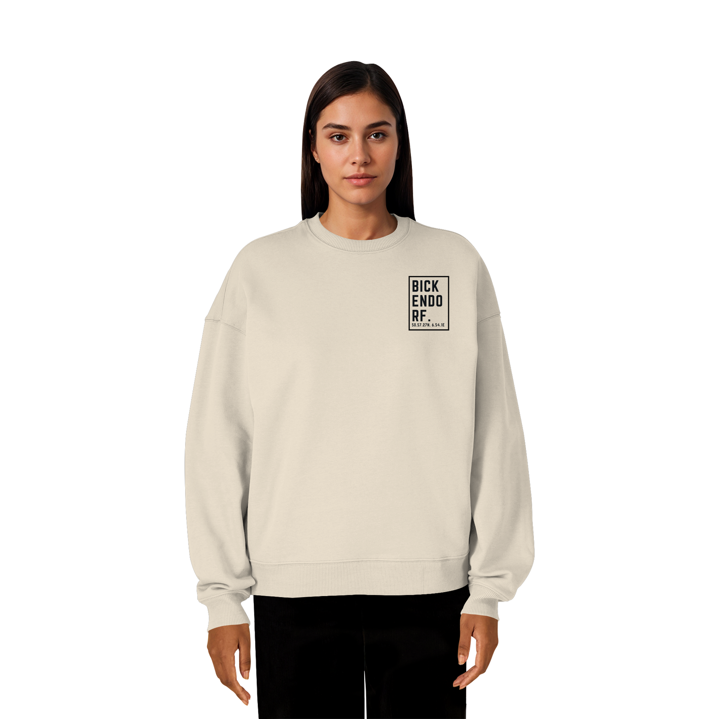 Bickendorf Koordinaten (kleiner Druck auf der Brust) - Organic Oversize Sweatshirt