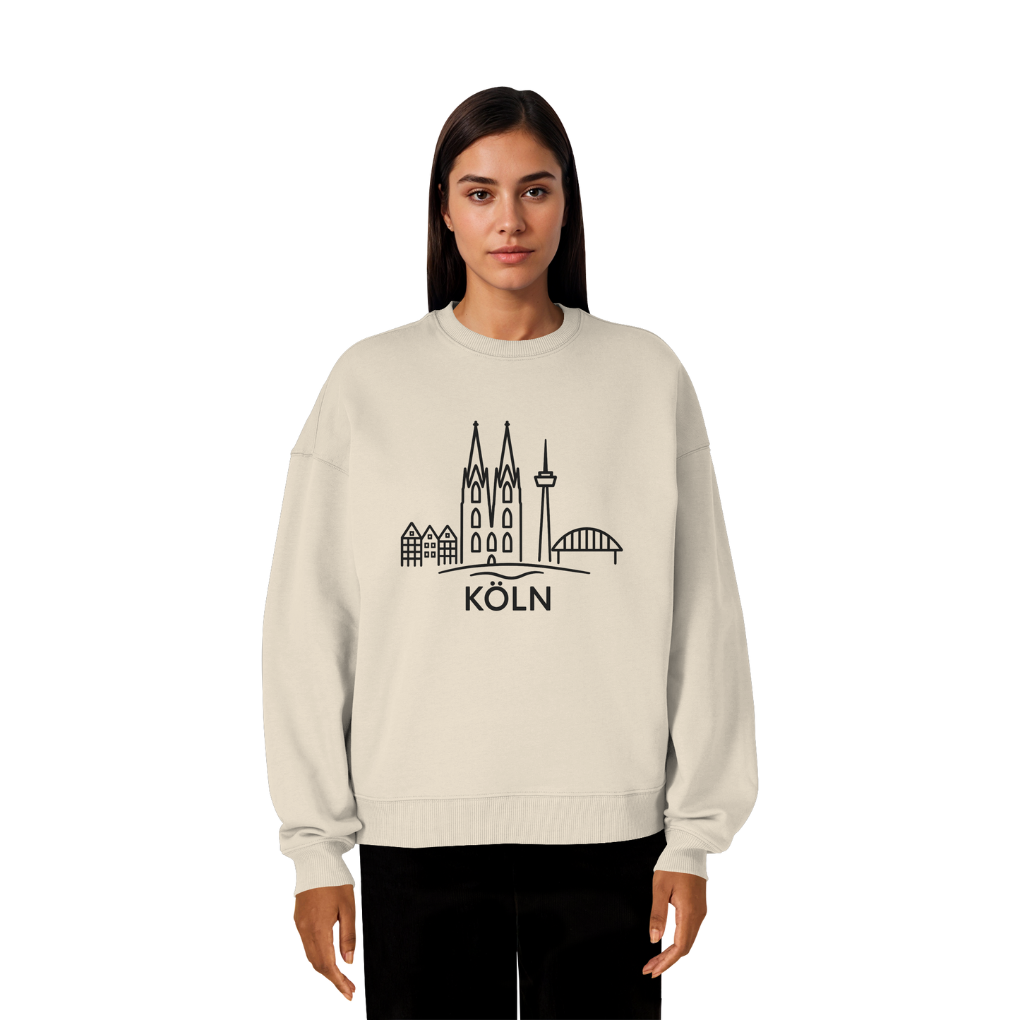Köln KSkyline (großer Druck auf der Brust) - Organic Oversize Sweatshirt