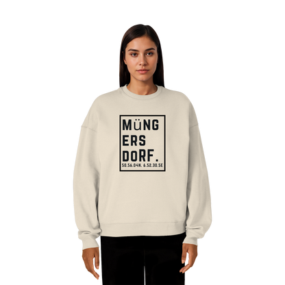 Müngersdorf Koordinaten (großer Druck auf der Brust) - Organic Oversize Sweatshirt