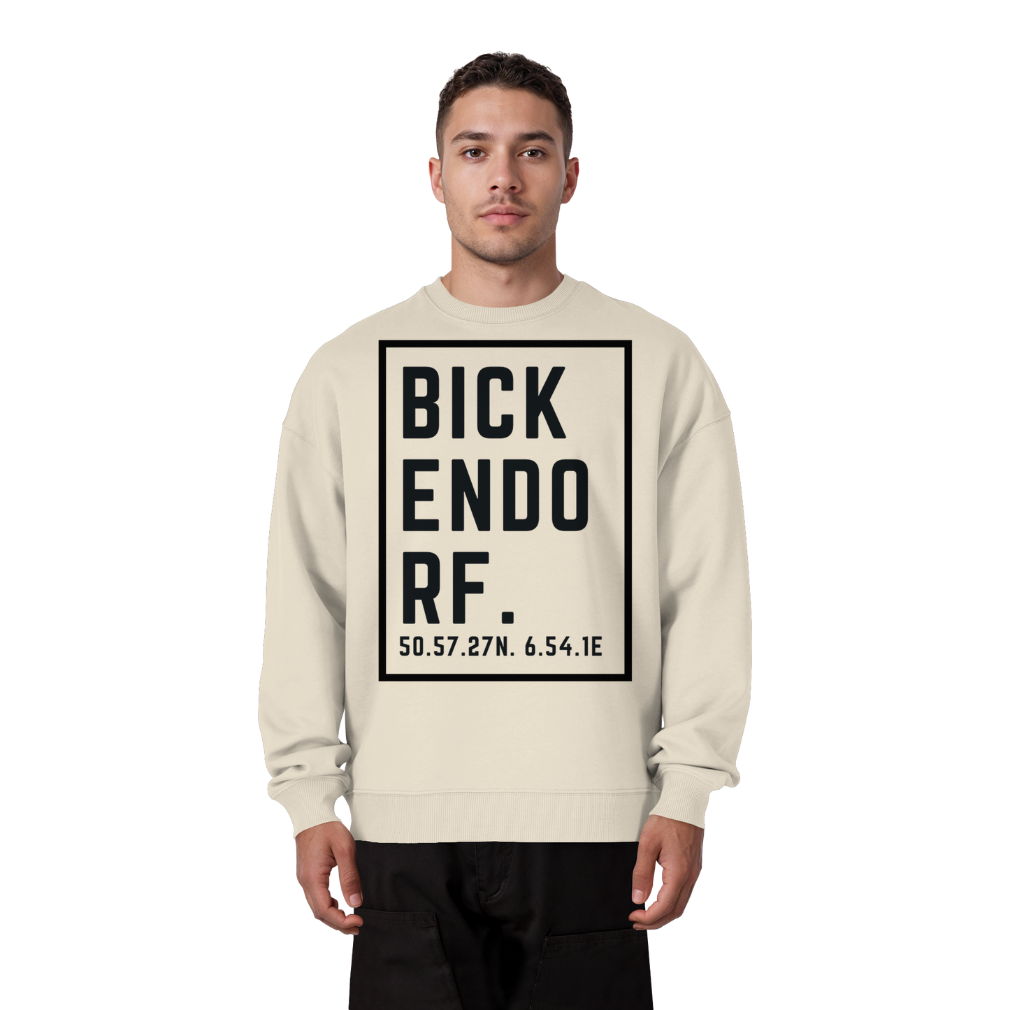 Bickendorf Koordinaten (großer Druck auf der Brust) - Organic Oversize Sweatshirt