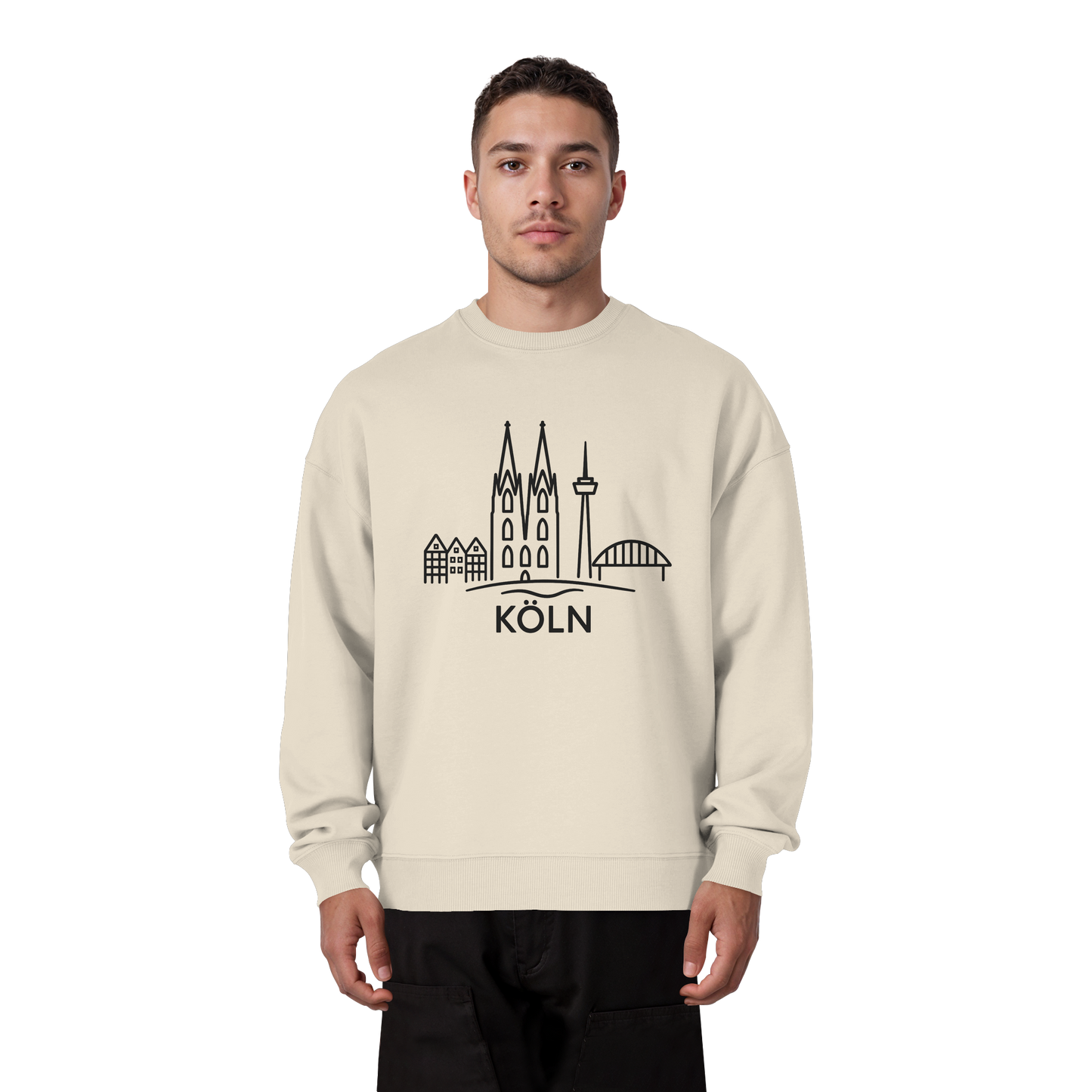 Köln KSkyline (großer Druck auf der Brust) - Organic Oversize Sweatshirt
