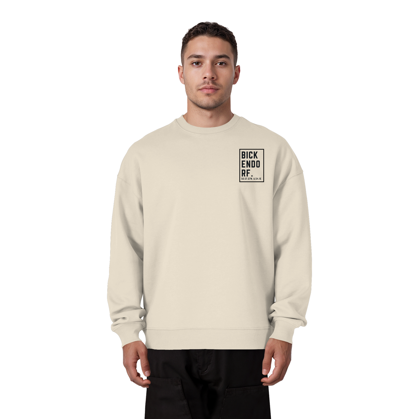 Bickendorf Koordinaten (kleiner Druck auf der Brust) - Organic Oversize Sweatshirt