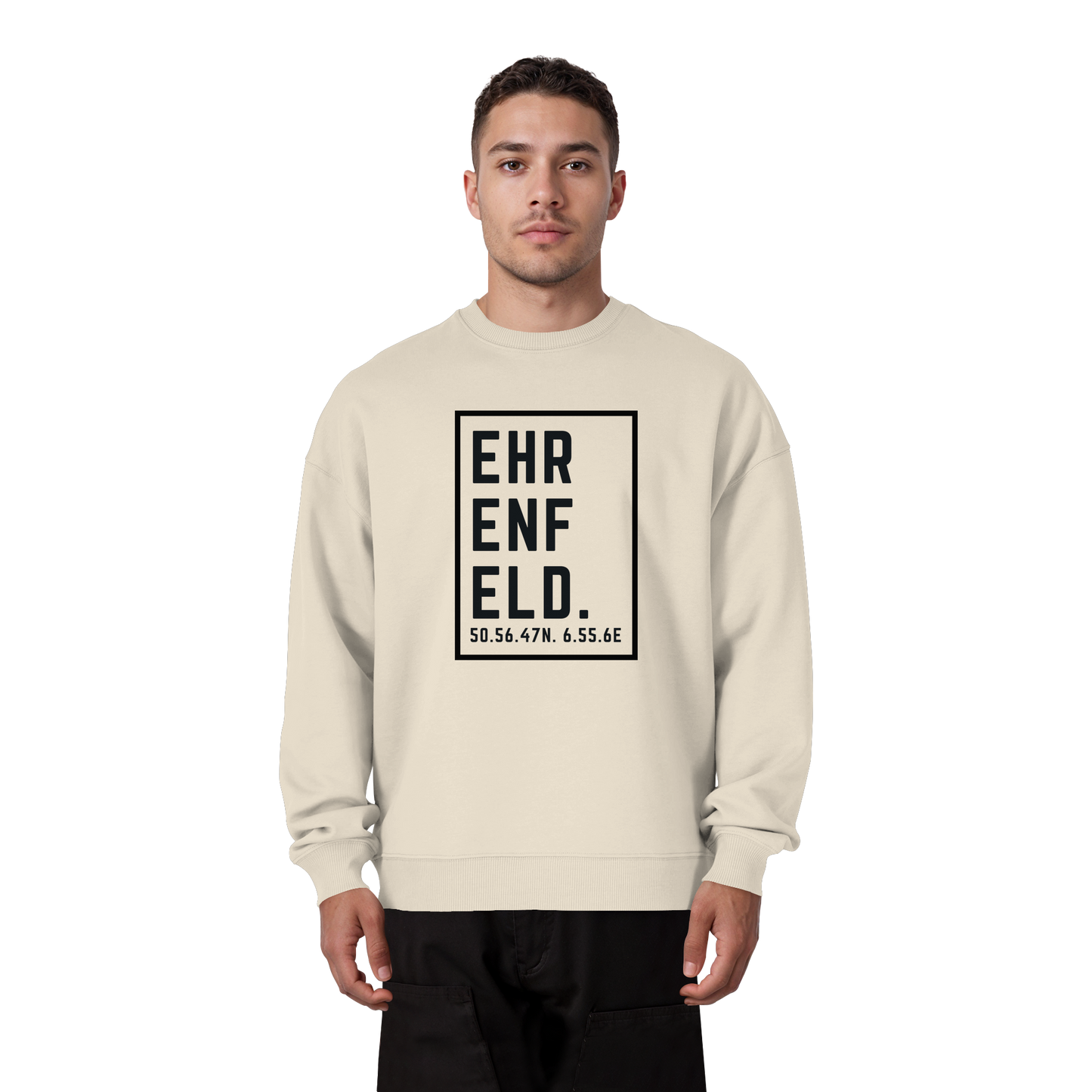Ehrenfeld Koordinaten (großer Druck auf der Brust) - Organic Oversize Sweatshirt