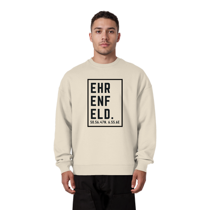 Ehrenfeld Koordinaten (großer Druck auf der Brust) - Organic Oversize Sweatshirt