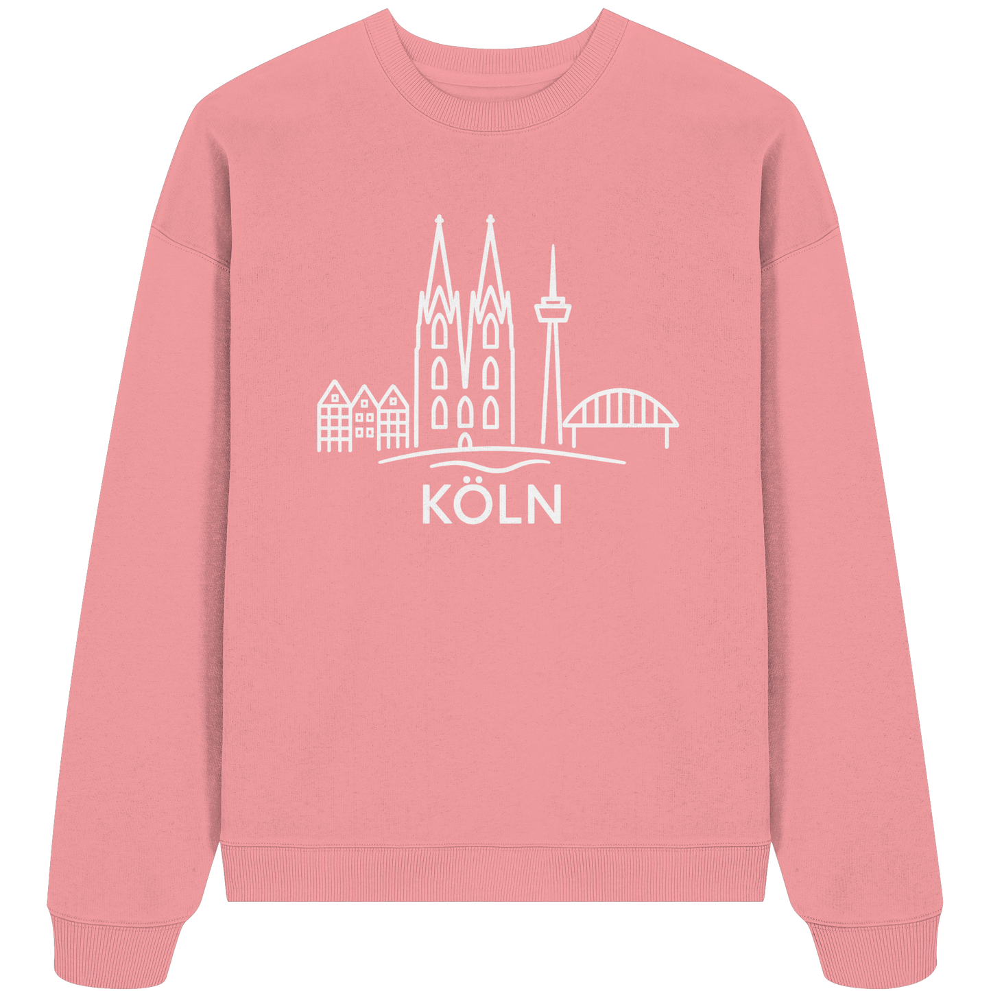 Köln Skyline (großer Druck auf der Brust) - Organic Oversize Sweatshirt