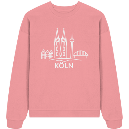 Köln Skyline (großer Druck auf der Brust) - Organic Oversize Sweatshirt