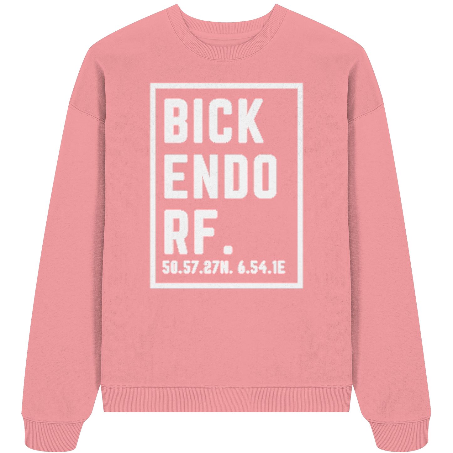 Bickendorf Koordinaten (großer Druck auf der Brust) - Organic Oversize Sweatshirt
