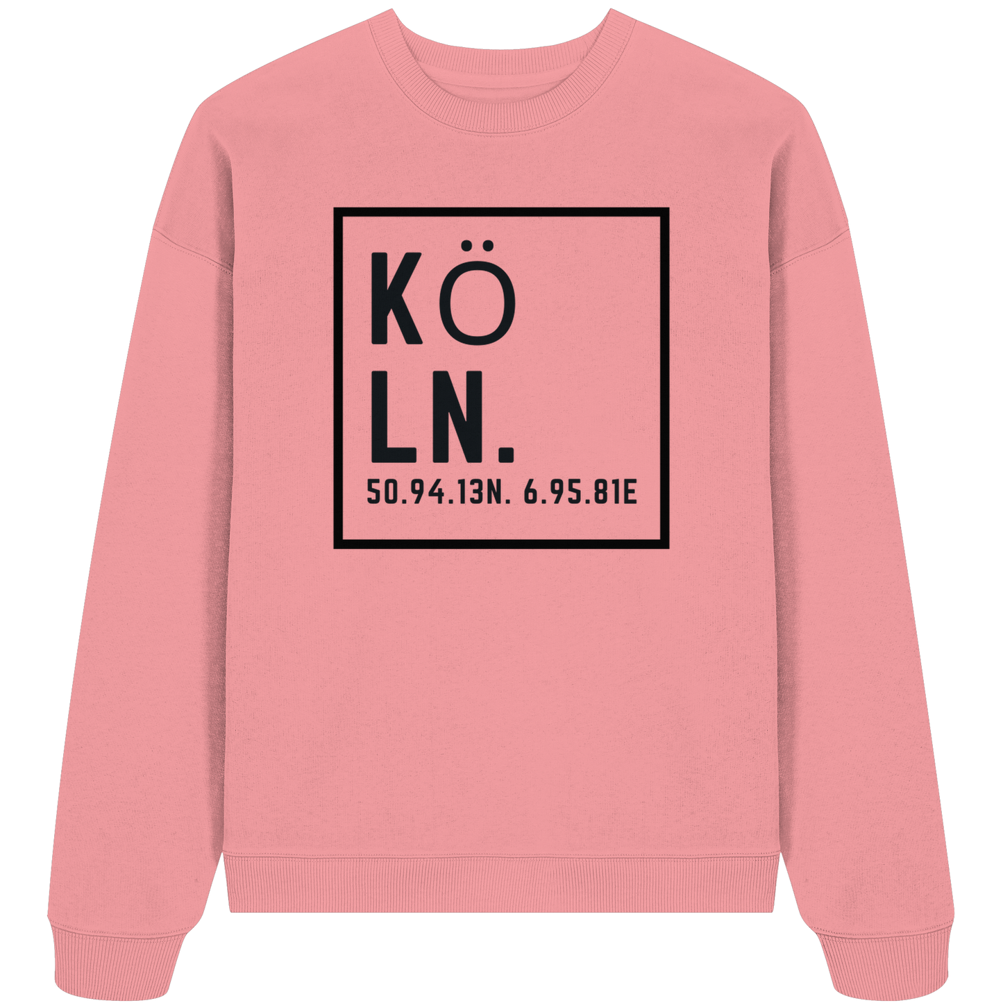 Köln Koordinaten (großer Druck auf der Brust) - Organic Oversize Sweatshirt