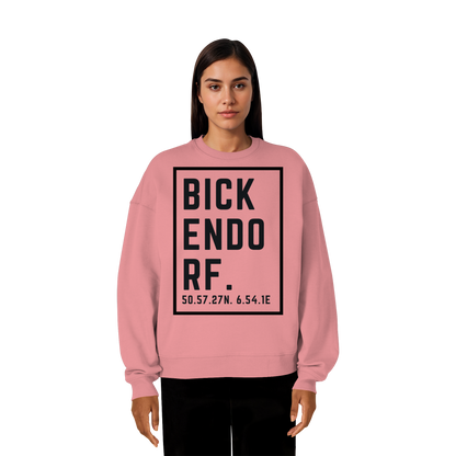 Bickendorf Koordinaten (großer Druck auf der Brust) - Organic Oversize Sweatshirt