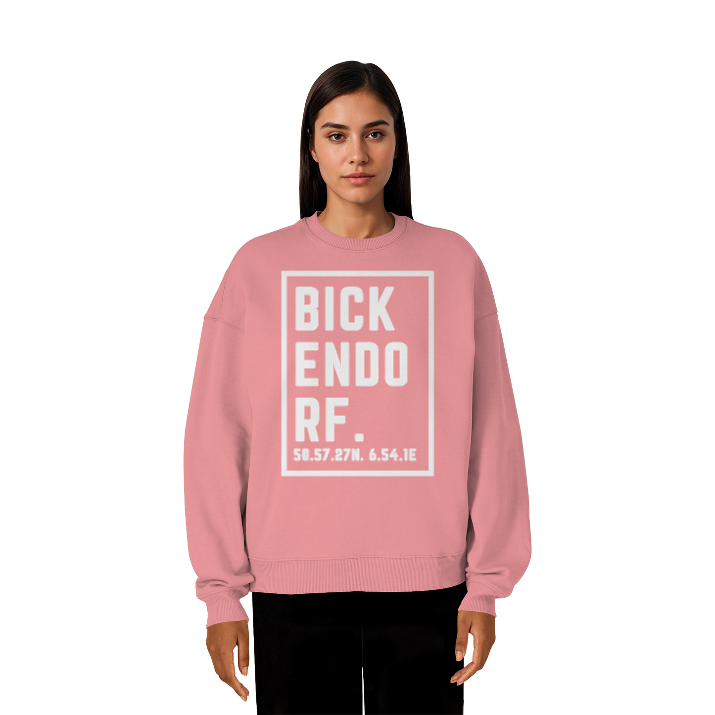 Bickendorf Koordinaten (großer Druck auf der Brust) - Organic Oversize Sweatshirt