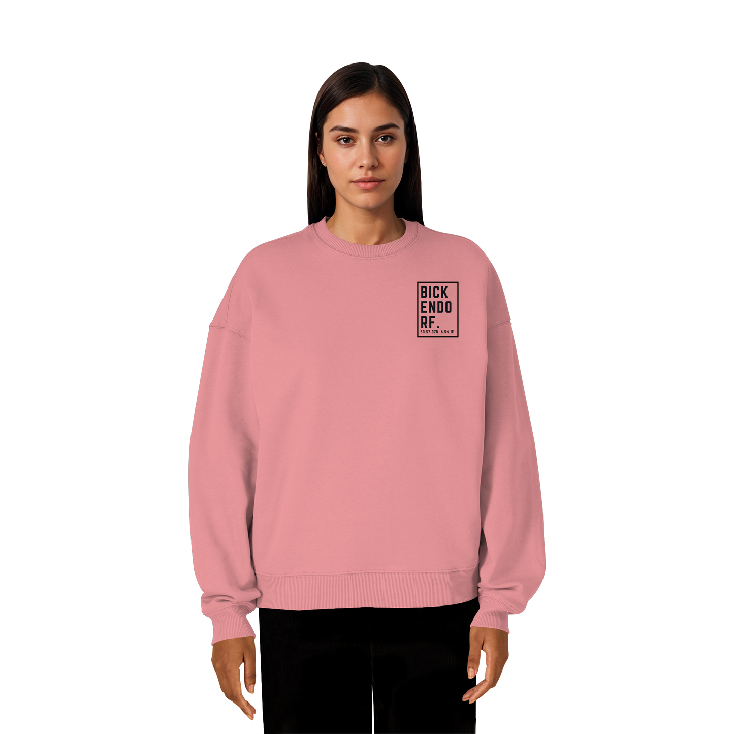 Bickendorf Koordinaten (kleiner Druck auf der Brust) - Organic Oversize Sweatshirt