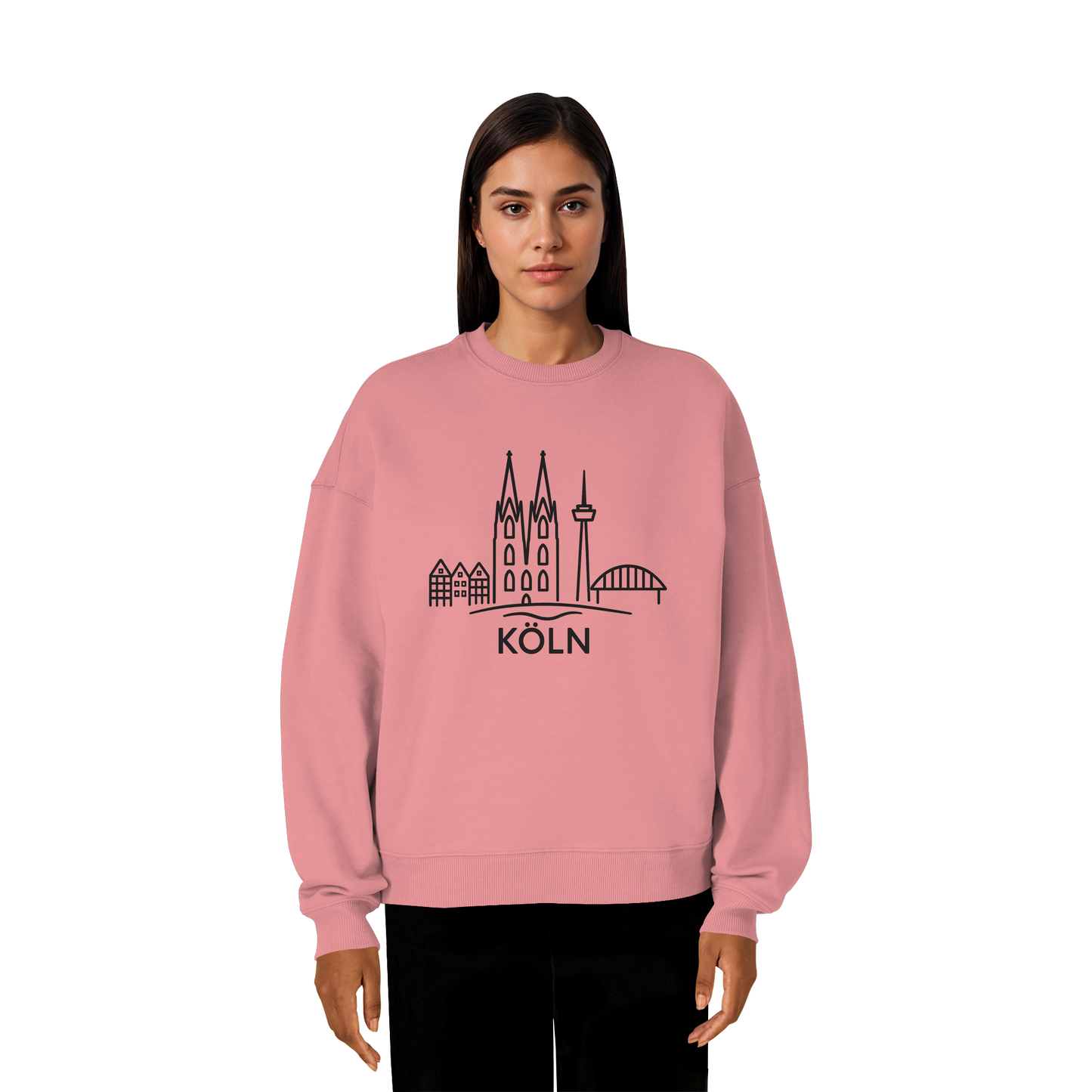 Köln KSkyline (großer Druck auf der Brust) - Organic Oversize Sweatshirt