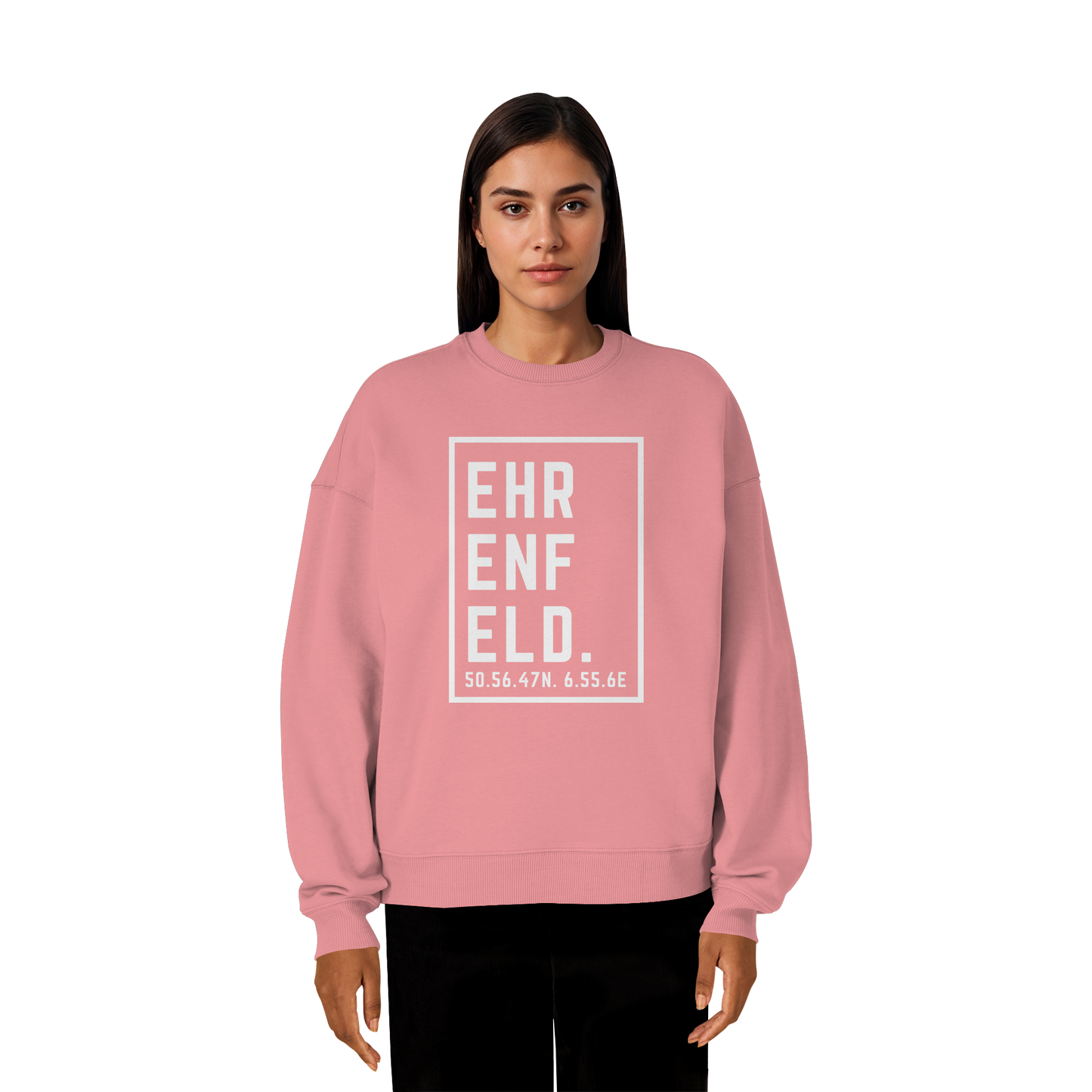 Ehrenfeld Koordinaten (großer Druck auf der Brust) - Organic Oversize Sweatshirt