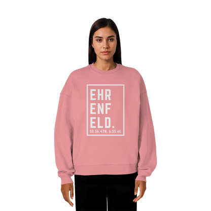 Ehrenfeld Koordinaten (großer Druck auf der Brust) - Organic Oversize Sweatshirt
