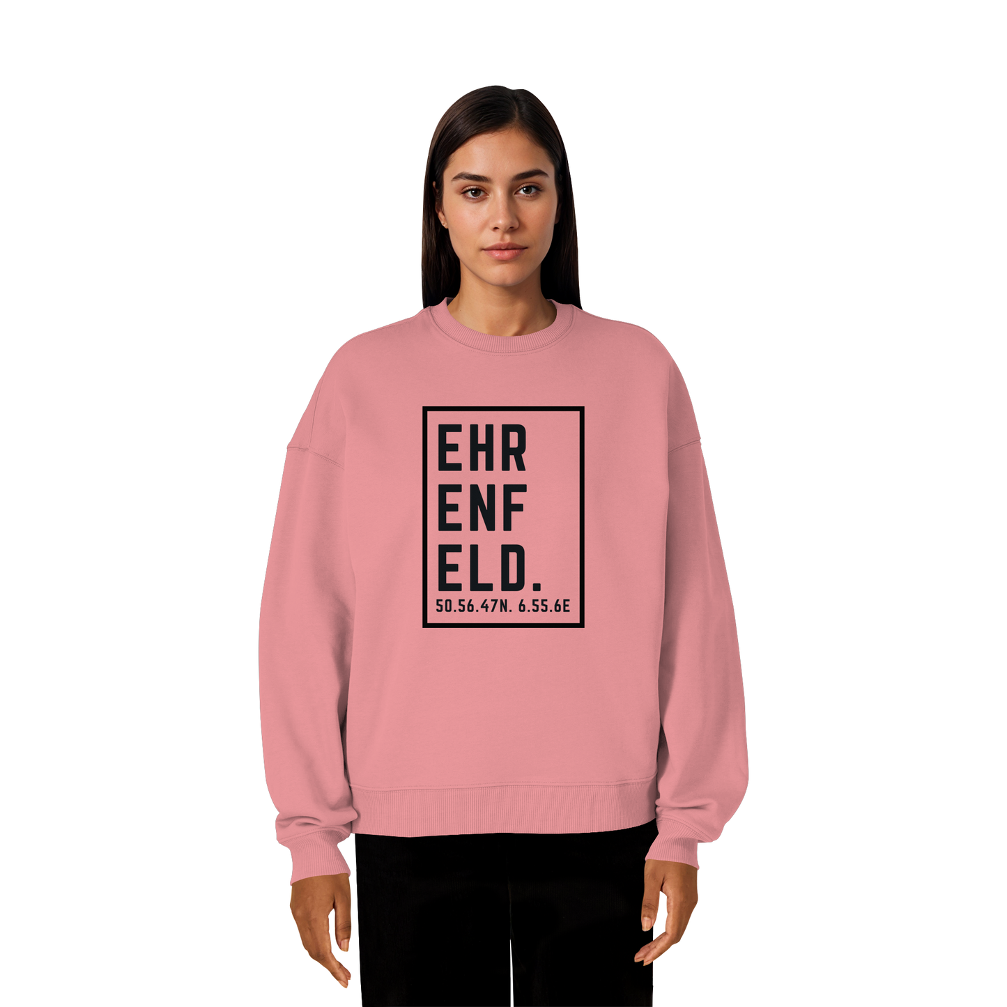 Ehrenfeld Koordinaten (großer Druck auf der Brust) - Organic Oversize Sweatshirt