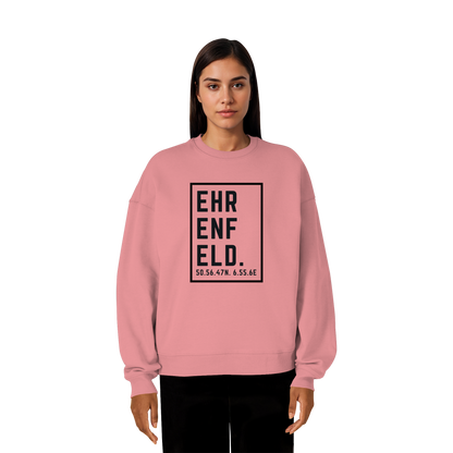 Ehrenfeld Koordinaten (großer Druck auf der Brust) - Organic Oversize Sweatshirt