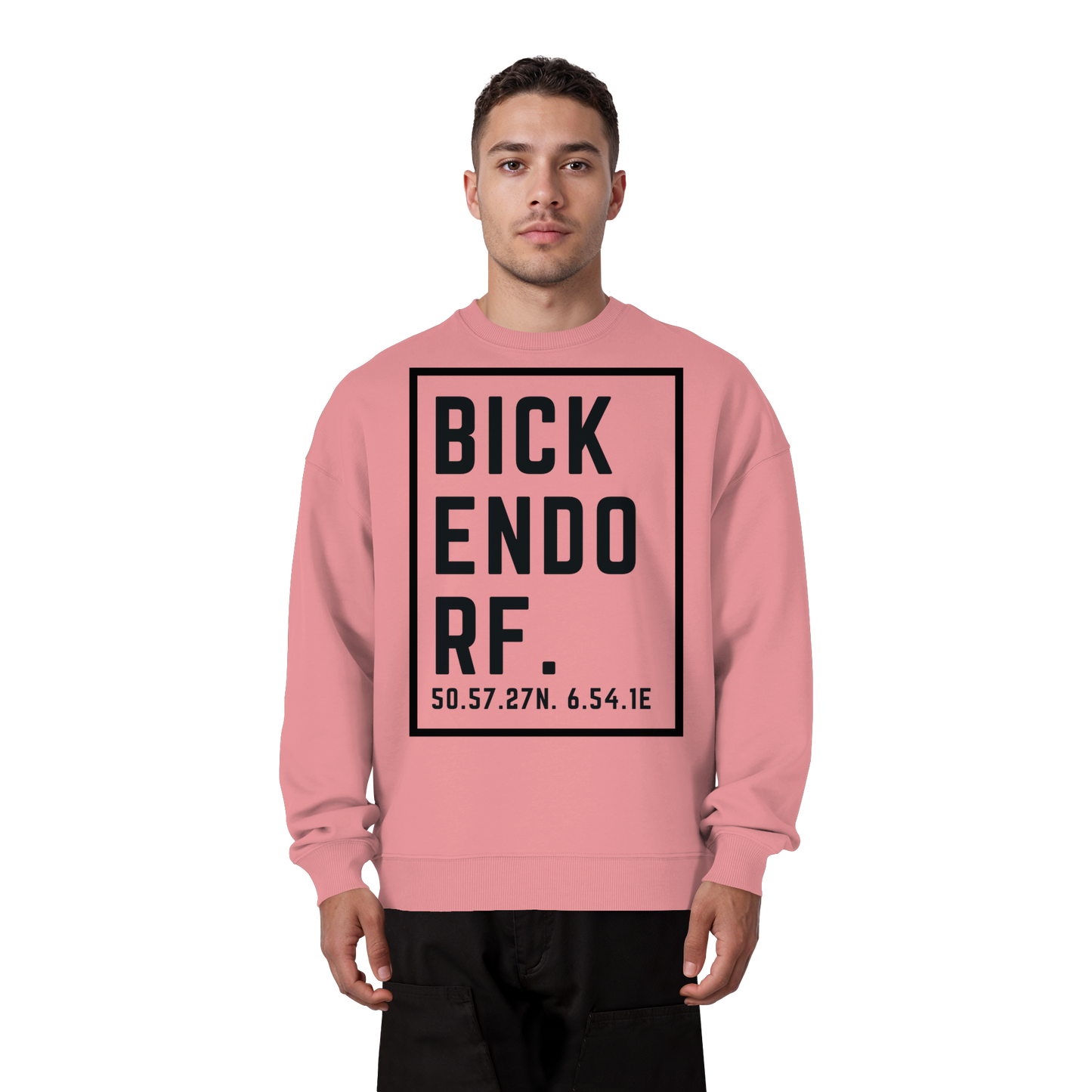 Bickendorf Koordinaten (großer Druck auf der Brust) - Organic Oversize Sweatshirt
