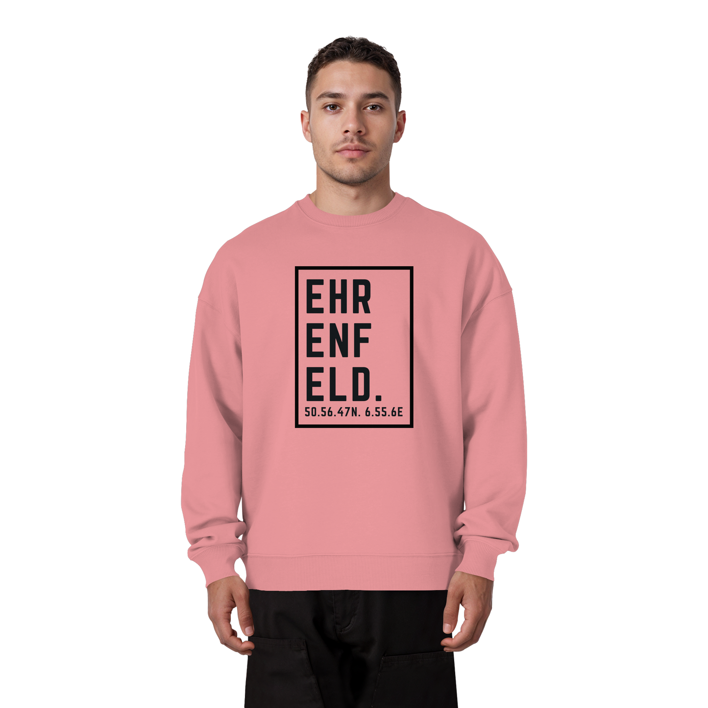 Ehrenfeld Koordinaten (großer Druck auf der Brust) - Organic Oversize Sweatshirt