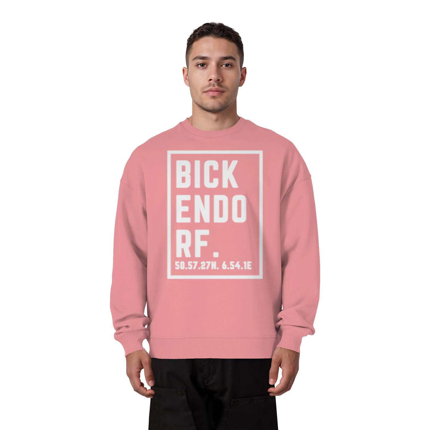 Bickendorf Koordinaten (großer Druck auf der Brust) - Organic Oversize Sweatshirt