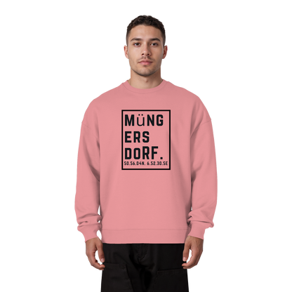Müngersdorf Koordinaten (großer Druck auf der Brust) - Organic Oversize Sweatshirt