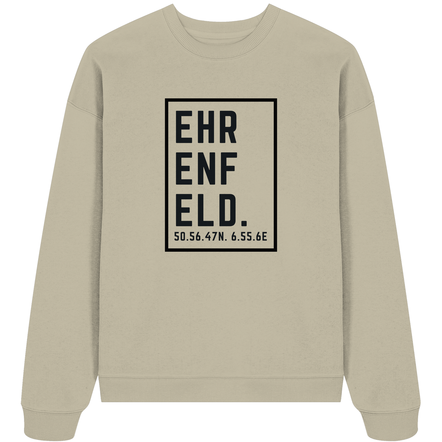 Ehrenfeld Koordinaten (großer Druck auf der Brust) - Organic Oversize Sweatshirt