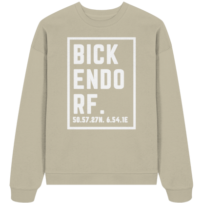 Bickendorf Koordinaten (großer Druck auf der Brust) - Organic Oversize Sweatshirt