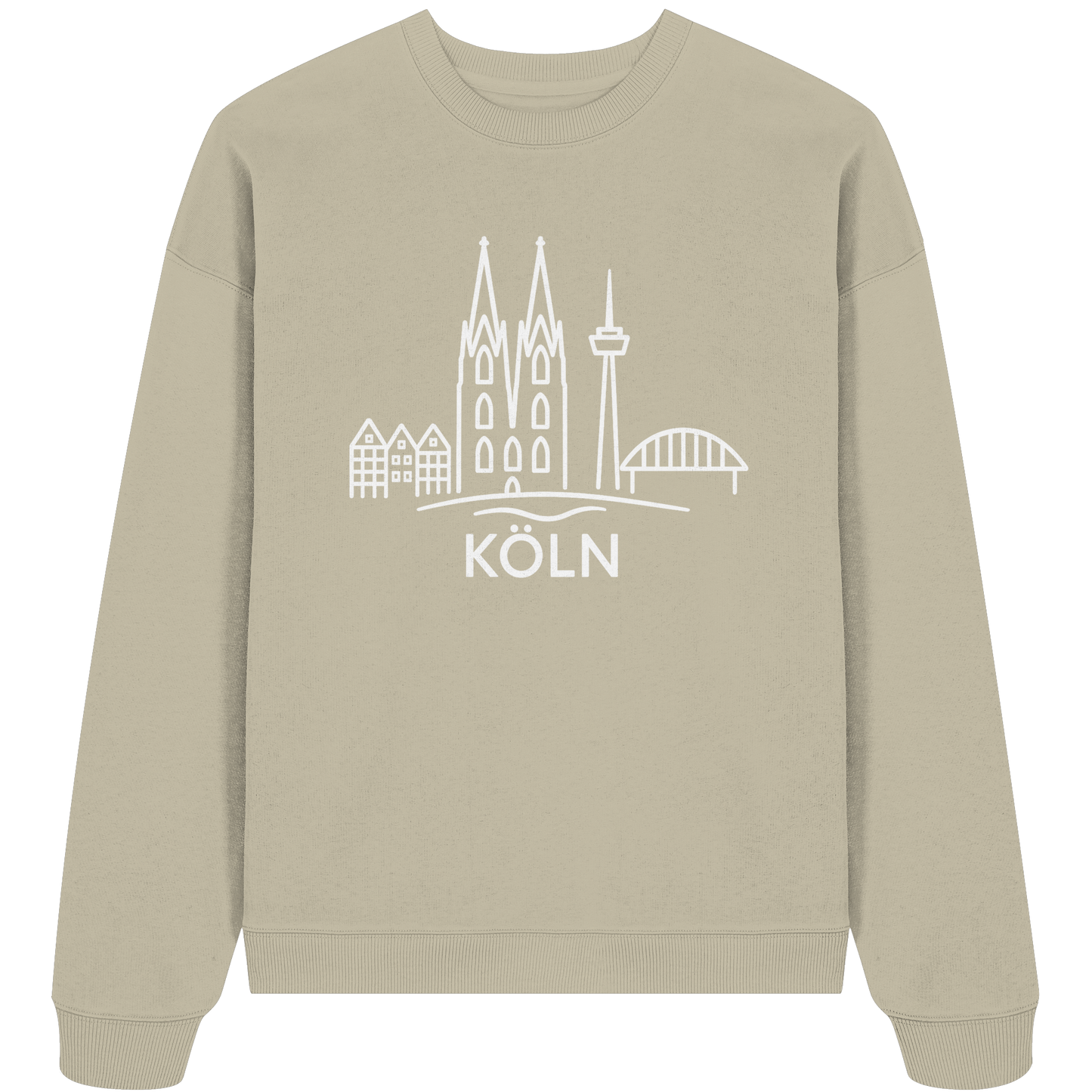 Köln Skyline (großer Druck auf der Brust) - Organic Oversize Sweatshirt