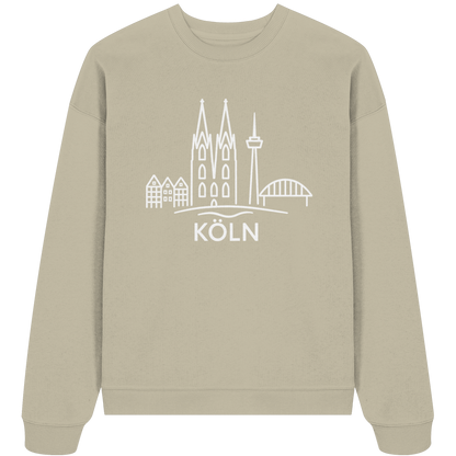 Köln Skyline (großer Druck auf der Brust) - Organic Oversize Sweatshirt