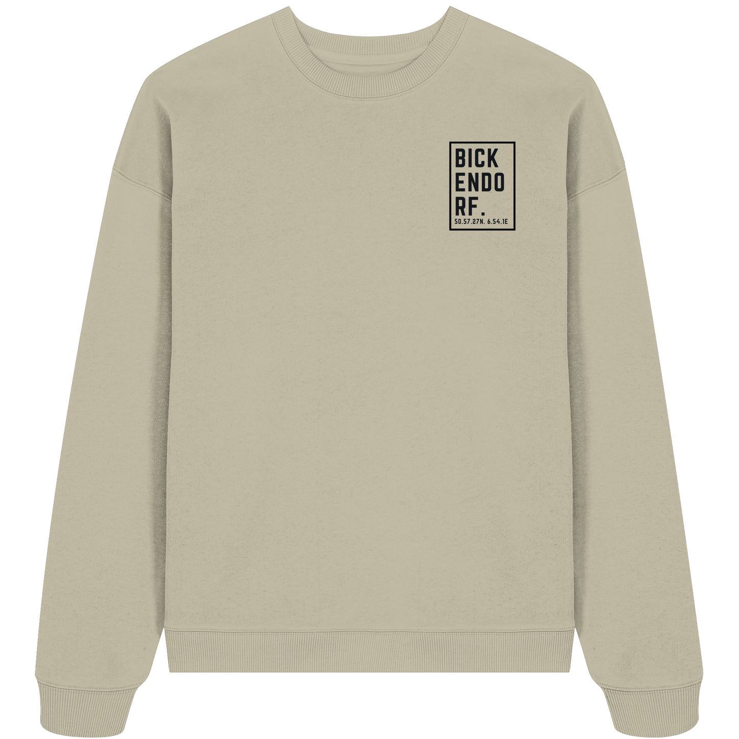 Bickendorf Koordinaten (kleiner Druck auf der Brust) - Organic Oversize Sweatshirt