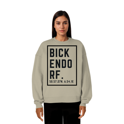 Bickendorf Koordinaten (großer Druck auf der Brust) - Organic Oversize Sweatshirt