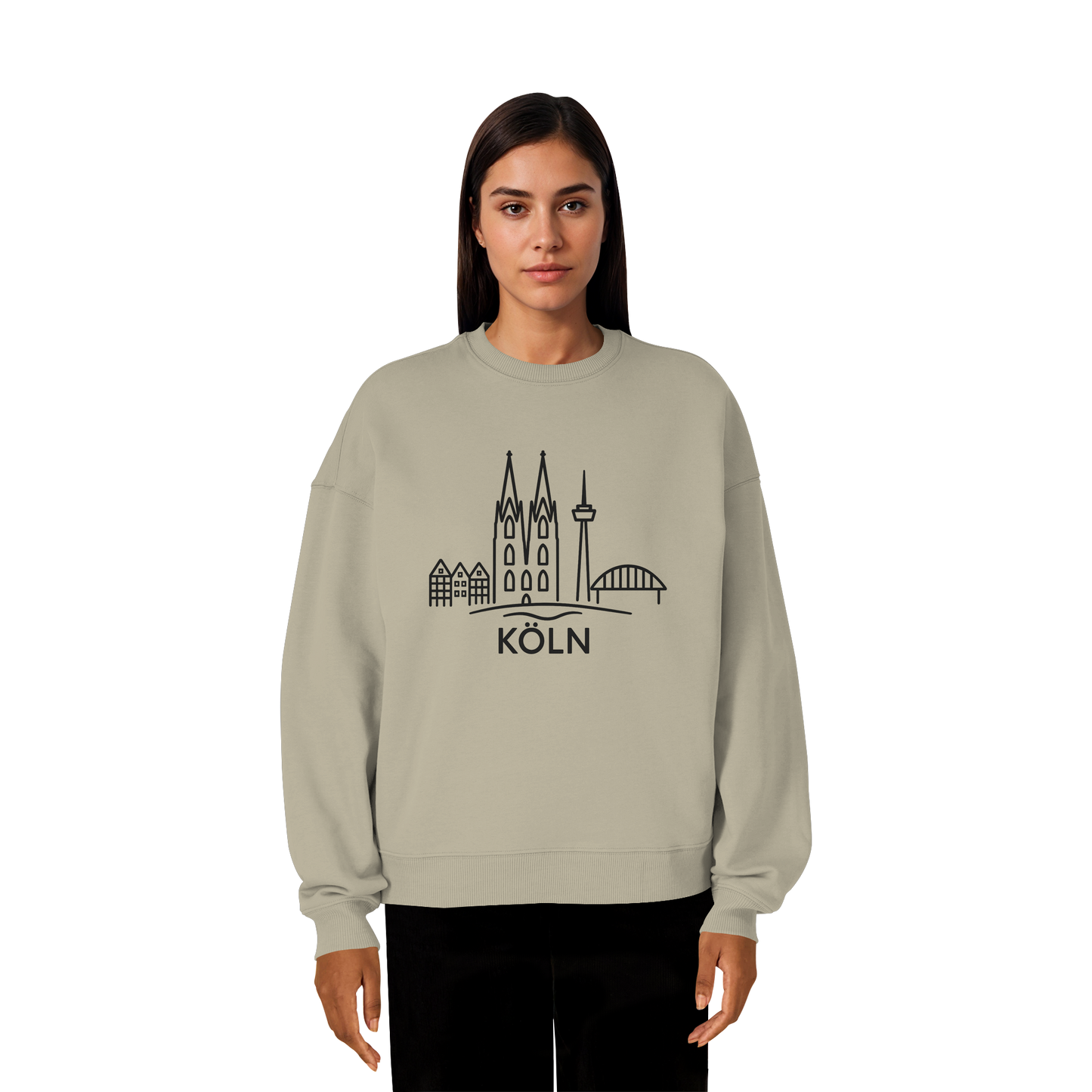 Köln KSkyline (großer Druck auf der Brust) - Organic Oversize Sweatshirt