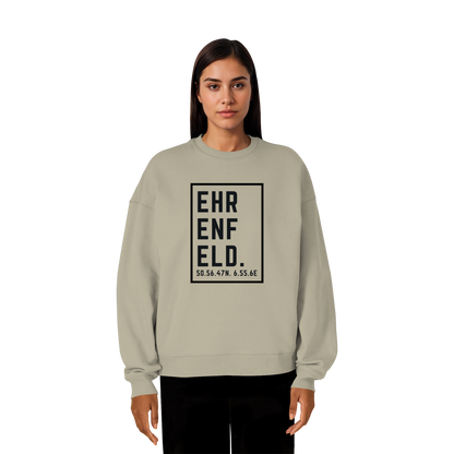 Ehrenfeld Koordinaten (großer Druck auf der Brust) - Organic Oversize Sweatshirt