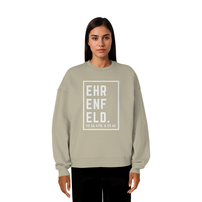 Ehrenfeld Koordinaten (großer Druck auf der Brust) - Organic Oversize Sweatshirt