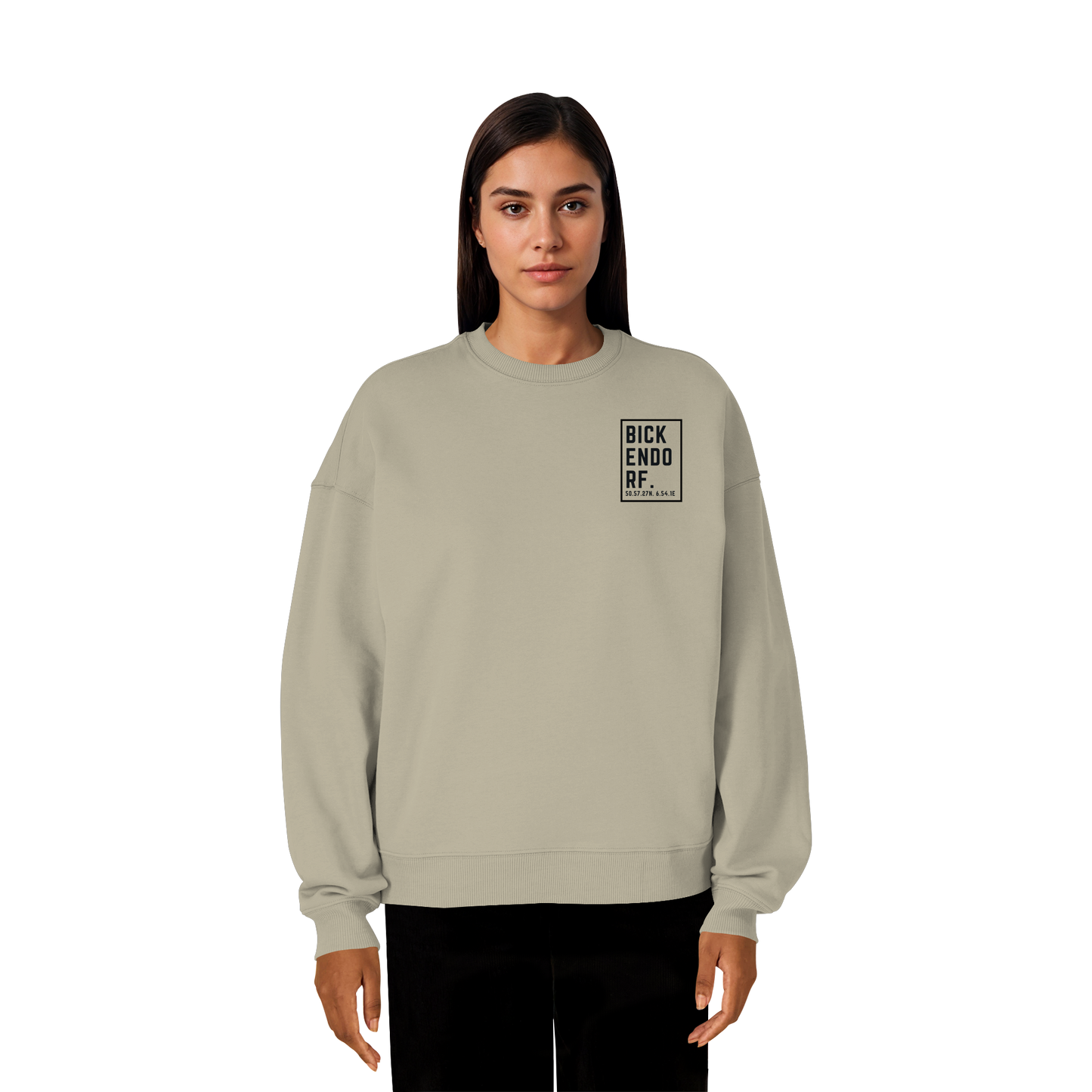 Bickendorf Koordinaten (kleiner Druck auf der Brust) - Organic Oversize Sweatshirt