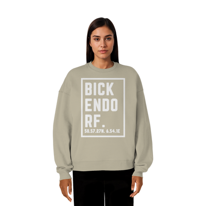 Bickendorf Koordinaten (großer Druck auf der Brust) - Organic Oversize Sweatshirt
