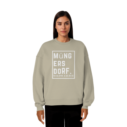 Müngersdorf Koordinaten (großer Druck auf der Brust) - Organic Oversize Sweatshirt