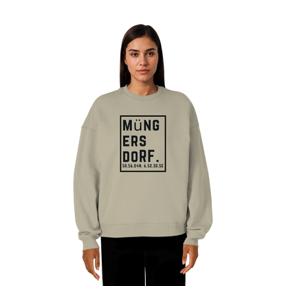 Müngersdorf Koordinaten (großer Druck auf der Brust) - Organic Oversize Sweatshirt