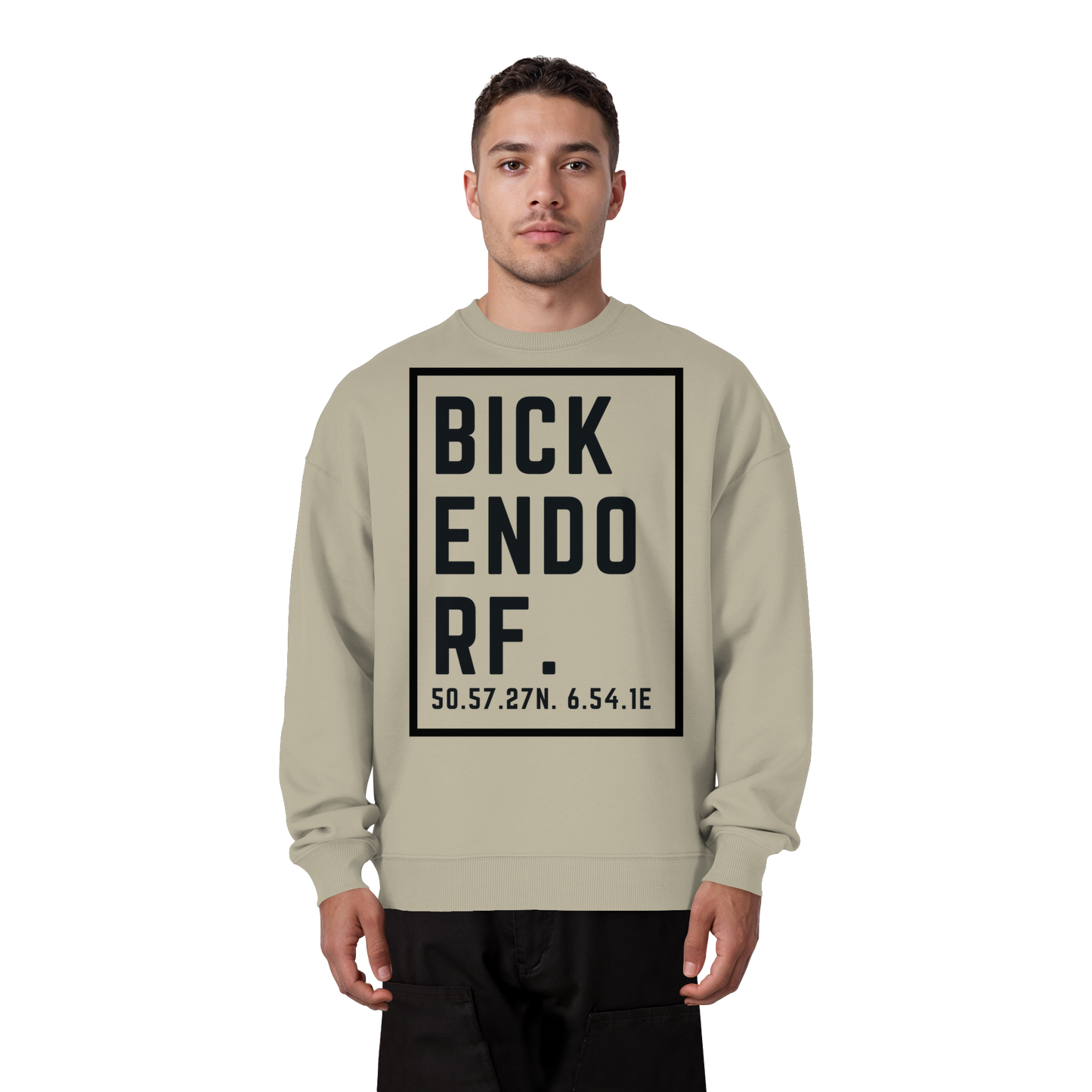 Bickendorf Koordinaten (großer Druck auf der Brust) - Organic Oversize Sweatshirt