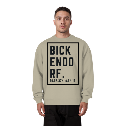 Bickendorf Koordinaten (großer Druck auf der Brust) - Organic Oversize Sweatshirt