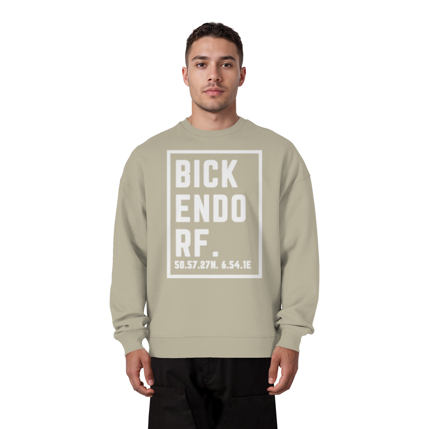 Bickendorf Koordinaten (großer Druck auf der Brust) - Organic Oversize Sweatshirt