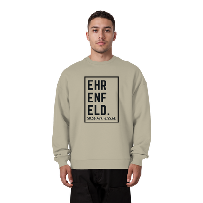 Ehrenfeld Koordinaten (großer Druck auf der Brust) - Organic Oversize Sweatshirt