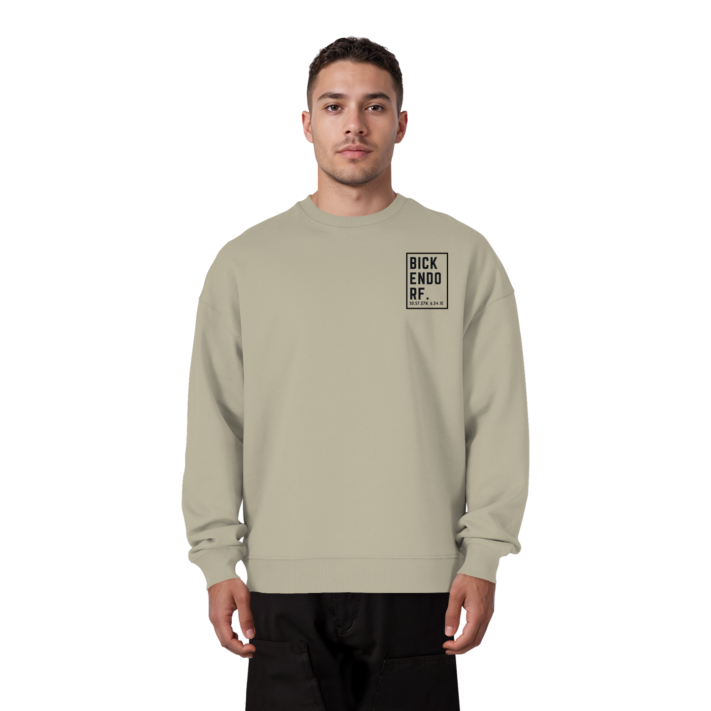 Bickendorf Koordinaten (kleiner Druck auf der Brust) - Organic Oversize Sweatshirt